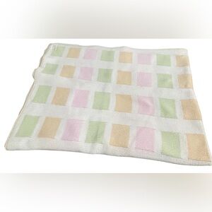 Vintage Cover Me by Under Cover Inc Baby Blanket Pastel Block Knit 30X40